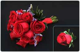 12 rose bouquet and boutonierre Photo for website